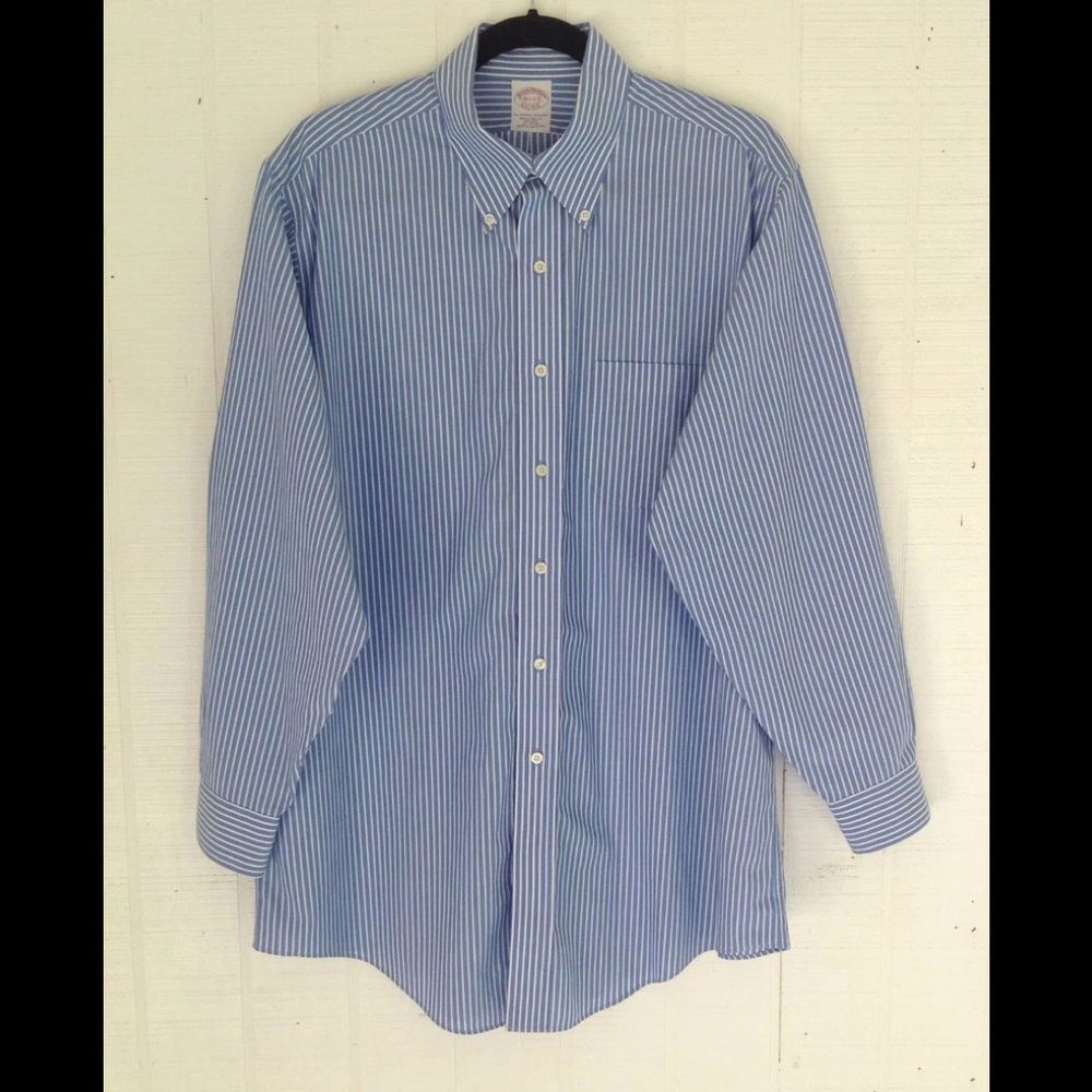 Brooks Brothers Men's Blue Stripe 16 1/2 ~ 2/3